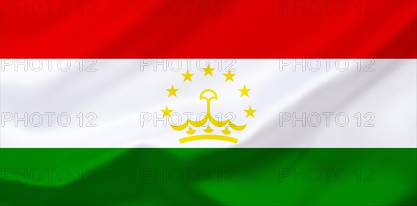 The flag of Tajikistan, country in Central Asia, Studio