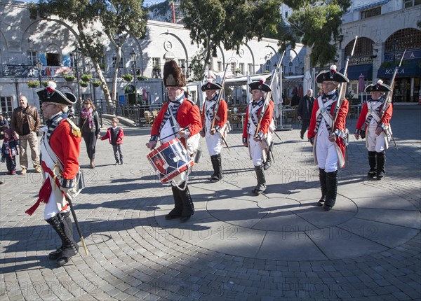 Ceremony of the Keys in Grand Casements Square, Gibraltar, British terroritory in southern Europe, Europe