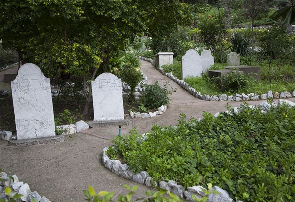 Gravestones in Trafalgar cemetery, Gibraltar, British terroritory in southern Europe, Europe