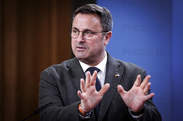 Xavier Bettel, Foreign Minister of the Grand Duchy of Luxembourg, recorded during a press conference at the Federal Foreign Office in Berlin, 5 January 2024