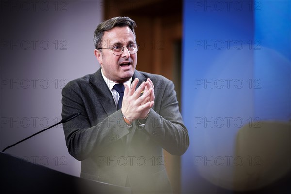 Xavier Bettel, Foreign Minister of the Grand Duchy of Luxembourg, recorded during a press conference at the Federal Foreign Office in Berlin, 5 January 2024