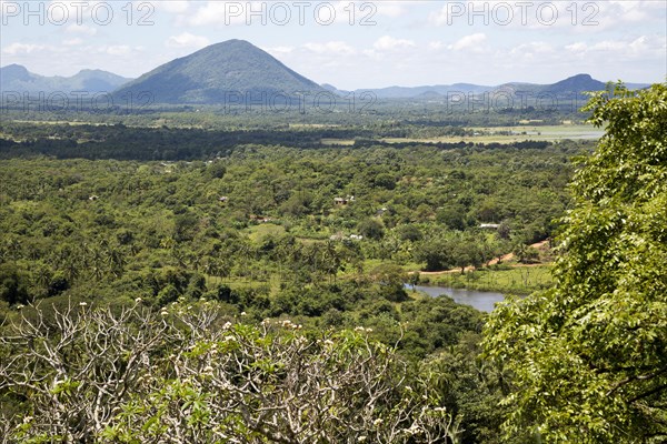 Landscape view over countryside from Dambulla, Sri Lanka, Asia