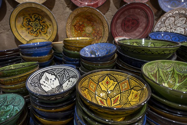 Handmade ceramic products in a pottery, Tamegroute, Morocco, Africa