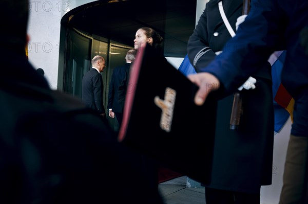 Federal Chancellor Olaf Scholz (SPD) welcomes Luc Frieden, Prime Minister of the Grand Duchy of Luxembourg, to the Federal Chancellery in Berlin, 8 January 2024