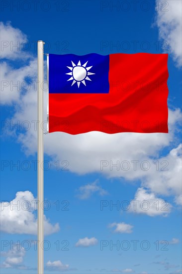 The flag of Taiwan, Republic of China, island state in Asia off the coast of the People's Republic of China, Studio