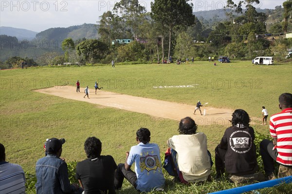 People watching cricket match, Haputale, Badulla District, Uva Province, Sri Lanka, Asia