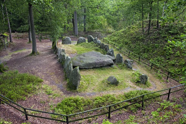 Seven Stone Houses, Sieben Steinhaeuser, dolmens from the neolithic funnelbeaker period at Bergen, Lueneburg Heath, Lunenburg Heathland, Lower Saxony, Germany, Europe
