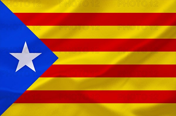 The flag of Catalonia, Estelada Blava, Spain, Studio, Europe