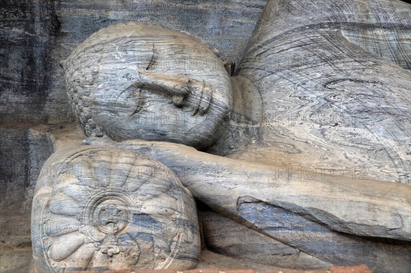 Reclining Buddha, Gal Viharaya, UNESCO World Heritage Site, the ancient city of Polonnaruwa, Sri Lanka, Asia