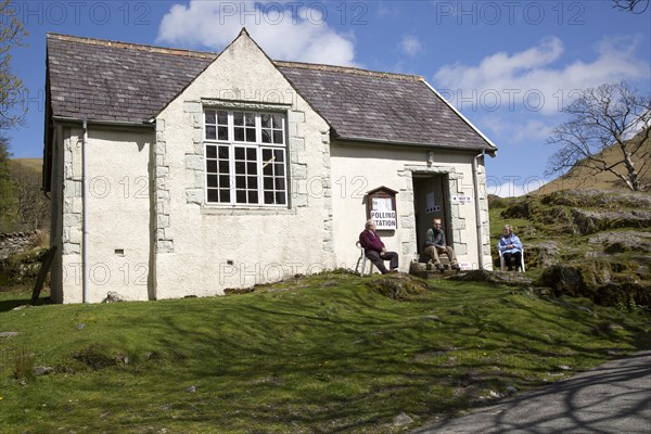 Former village school used as polling station in Buttermere, Cumbria, England, UK May 2015 general election