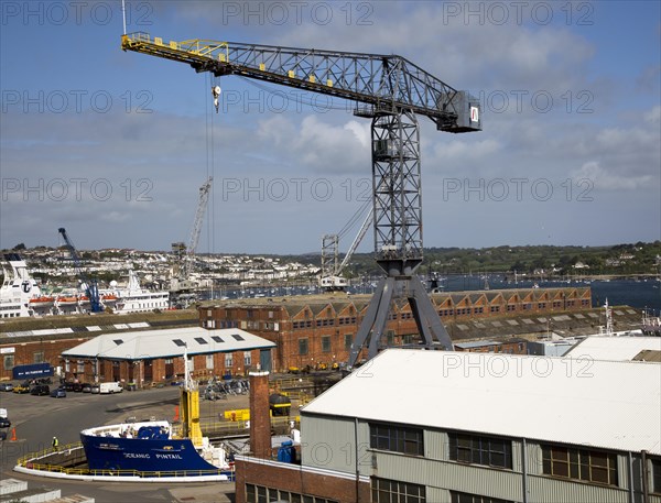 Port and docks at Falmouth, Cornwall, England, UK