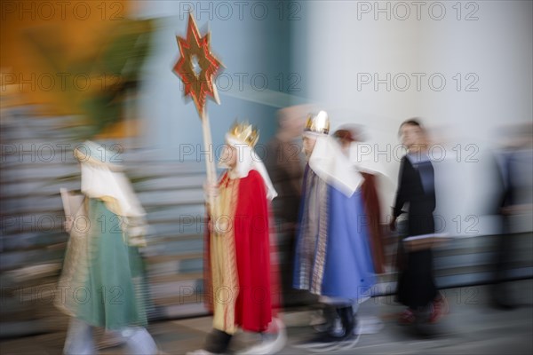 Federal Chancellor Olaf Scholz (SPD) pictured at the traditional reception for carol singers at the Federal Chancellery in Berlin, 8 January 2024