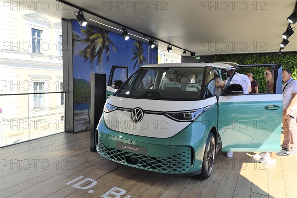 VW ID BUZZ, van with leisure equipment, IAA Mobility 2023, Munich, Bavaria, Germany, Europe