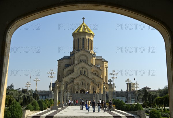 Sameba Cathedral, Holy Trinity Church, west facade, in the Avlabari district, Tbilisi, Tbilisi, Georgia, Asia