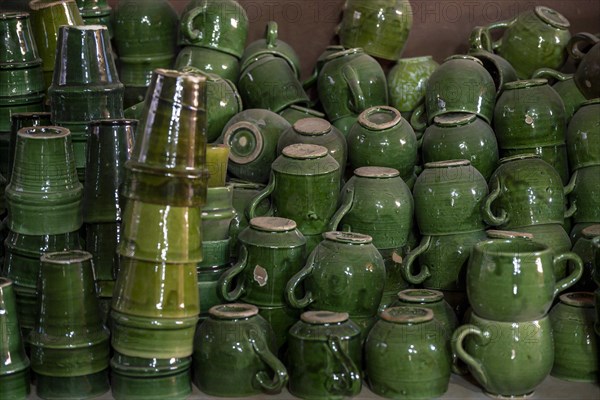 Handmade ceramic products in a pottery, Tamegroute, Morocco, Africa