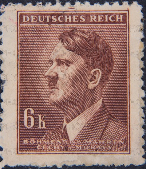 Adolf Hitler, 1889, 1945, German politician, portrait on a German stamp