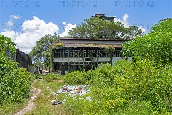 Remnant of the old factory at Marienburg, former sugarcane plantation and village in the Commewijne District in northern Suriname, Surinam