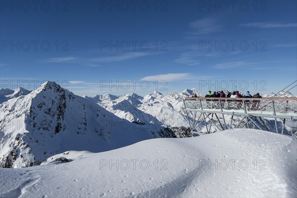 Viewing platform, Tiefenbachkogl panoramic footbridge, Soelden, Tyrol