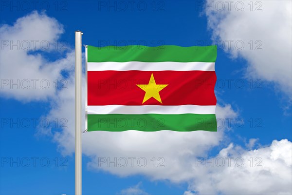 The flag of Suriname, country in South America, Studio