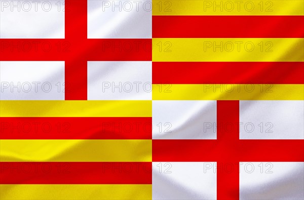 The flag of Barcelona, Spain, Studio, Europe