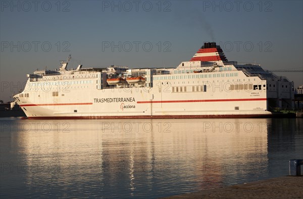 Acciona Trasmediterranea ferry ship Sorolla in the port of Malaga, Spain, Europe