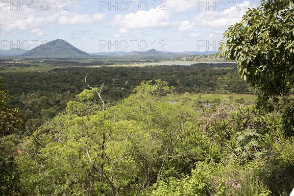 Landscape view over countryside from Dambulla, Sri Lanka, Asia
