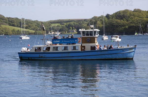 Ferry boat in the harbour, St Mawes, Cornwall, England, UK