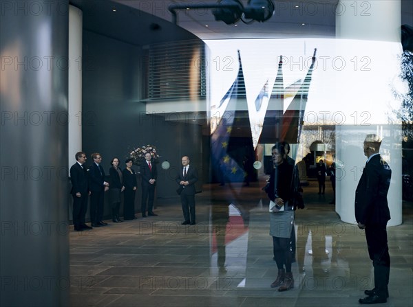 Federal Chancellor Olaf Scholz (SPD) welcomes Luc Frieden, Prime Minister of the Grand Duchy of Luxembourg, to the Federal Chancellery in Berlin, 8 January 2024