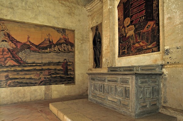 Chapel of the Catalan fortress Fort de Salses at Salses-le-Chateau, Pyrenees, France, Europe