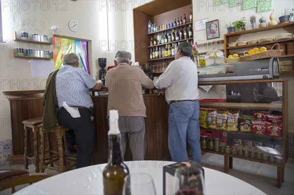 Men in local village bar cafe, Arcos de la Frontera, Spain, Europe