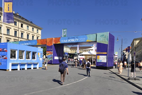 Entrance to the IAA Mobility 2023 at Odeonsplatz, Munich, Bavaria, Germany, Europe