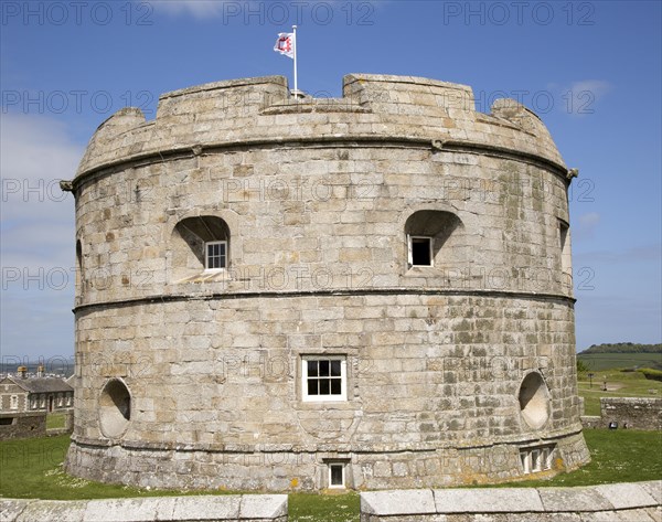 Historic buildings at Pendennis Castle, Falmouth, Cornwall, England, UK