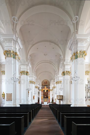 Church of the Jesuits, White interior, Heidelberg, Baden Wurttemberg, Germany, Europe