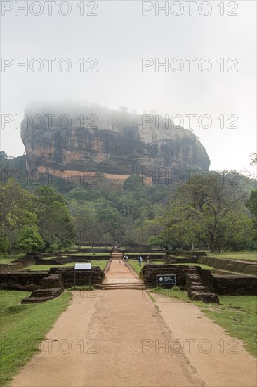 Rock palace and water gardens at Sigiriya, Central Province, Sri Lanka, Asia