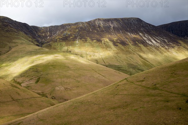 Whiteless Pike seen from Newlines Pass, Lake District national park, Cumbria, England, UK