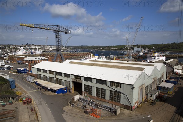 Port and docks at Falmouth, Cornwall, England, UK