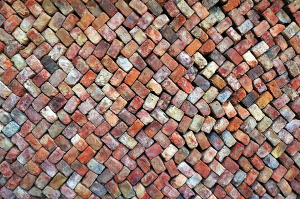 Stacked bricks at brickworks, Boom, Belgium, Europe