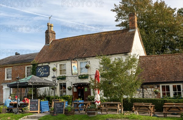 Hitoric Blue Boar pub, village of Aldbourne, Wiltshire, England, UK
