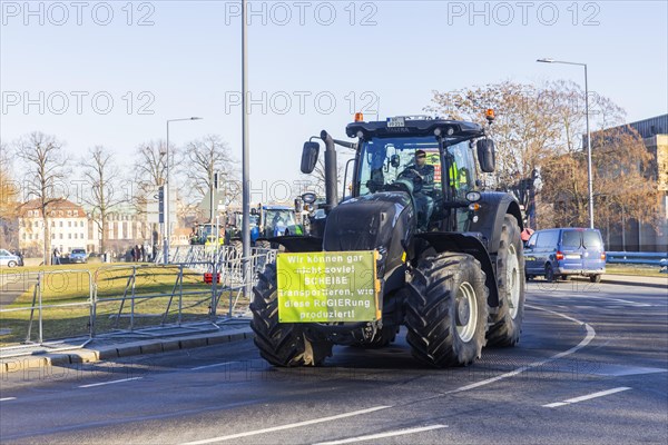 Farmers' protest action, Dresden, Saxony, Germany, Europe