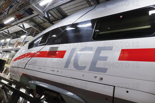 A Deutsche Bahn ICE train stands at the ICE plant in Berlin Rummelsberg, Berlin, 20 December 2022