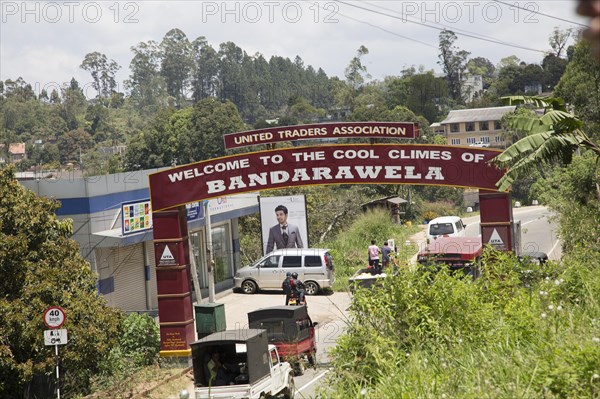 Welcome sign town of Bandarawella, Badulla District, Uva Province, Sri Lanka, Asia