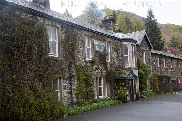 Traditional stone building at Howtown Hotel, Ullswater, Cumbria, England, UK