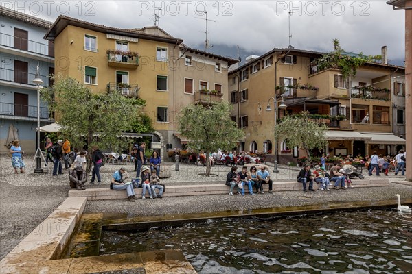 Old town centre of Malcesine, Porto Vecchio, Lake Garda, Province of Verona, Italy, Europe