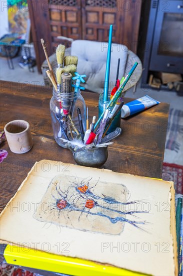 Artist's workshop in Capoliveri, Elba, Tuscan Archipelago, Tuscany, Italy, Europe