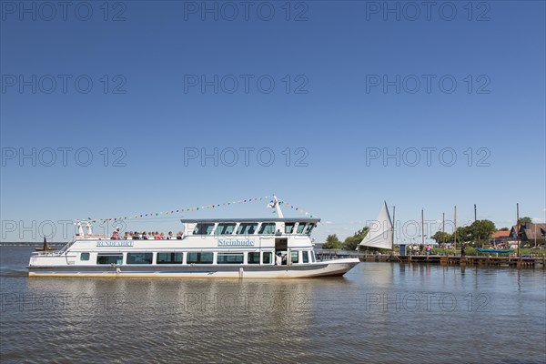 Tourist boat at Steinhuder Meer, Lake Steinhude, Lower Saxony, Niedersachsen, Germany, Europe