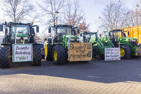 Farmers' protest action, Dresden, Saxony, Germany, Europe