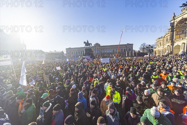 Farmers' protest action, Dresden, Saxony, Germany, Europe