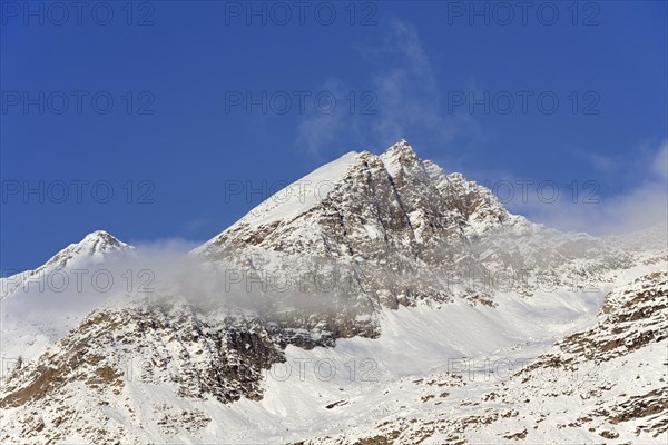 The mountain Herbetet in winter, Gran Paradiso National Park in the Valle d'Aosta, Italy, Europe