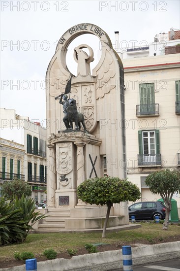 The Statue Grande Libre monument of 1936, Melilla autonomous city state Spanish territory in north Africa, Spain, Europe