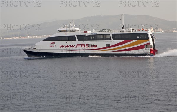 FRS fast ferry approaching Port of Algeciras, Spain, Europe
